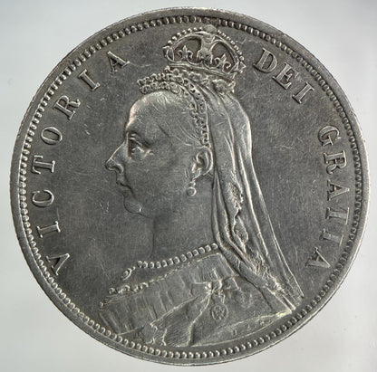 1887 Victoria Half - Crown Silver Coin | Very High Grade