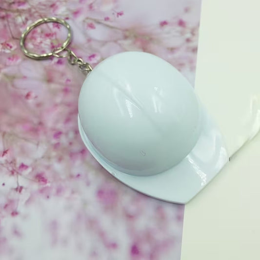 White Construction Worker Builder Hat Bottle Opener Keyring Keychain Gift UK