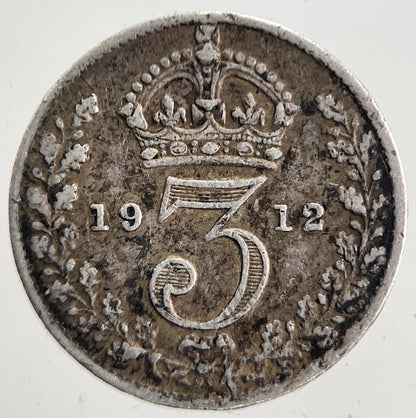 1912 George V Threepence Silver Coin | Very High Grade