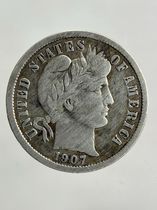 1907 US USA Dime Silver Coin | Fine Collectable Grade