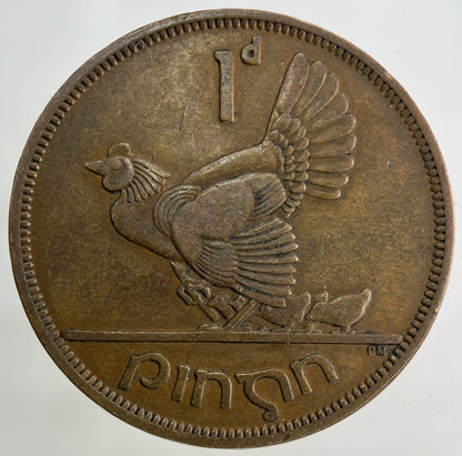 1950 Irish Ireland One Penny Coin | Fine Collectable Grade