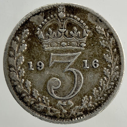 1916 George V Threepence Silver Coin | Fine Collectable Grade
