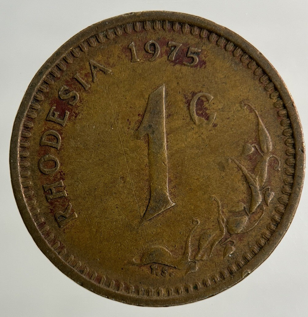 1975 Africa Rhodesia One Cent 1c Coin | Fine Collectable Grade