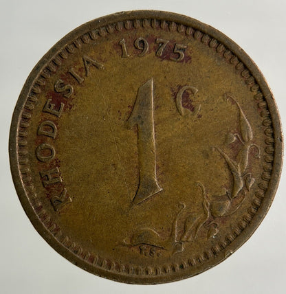 1975 Africa Rhodesia One Cent 1c Coin | Fine Collectable Grade