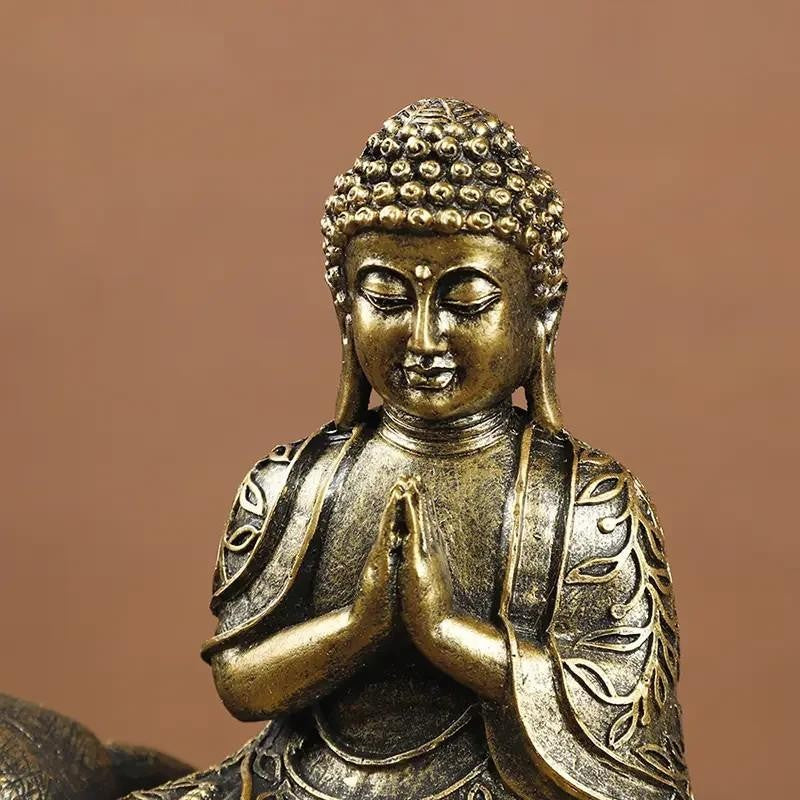 Folded Hands Meditating Buddha Statue Jewellery Box Home Sculpture Gift UK