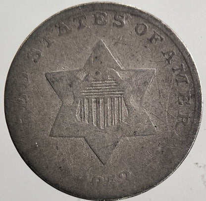 1853 US USA 3 III Silver Cents Coin | Collectable Grade | a5510