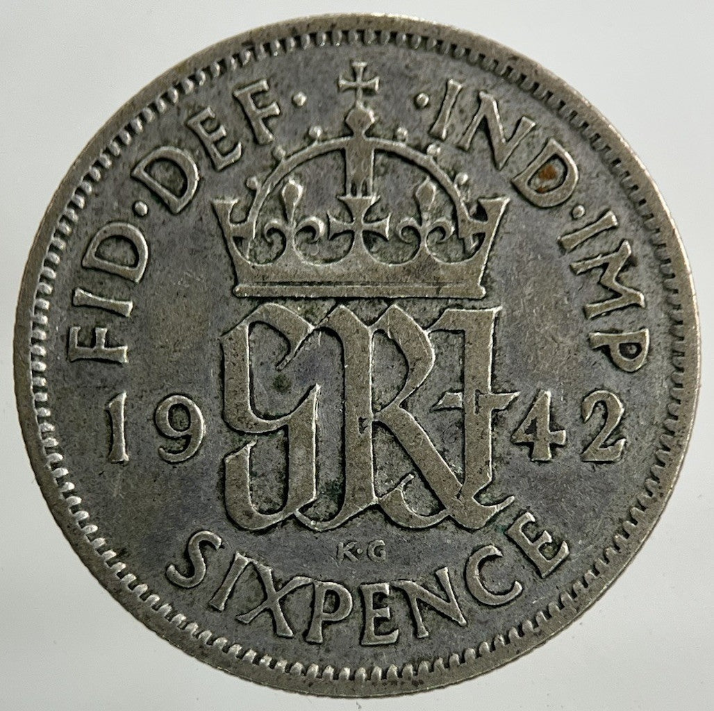 1942 George VI Sixpence Silver Coin | Fine Collectable Grade