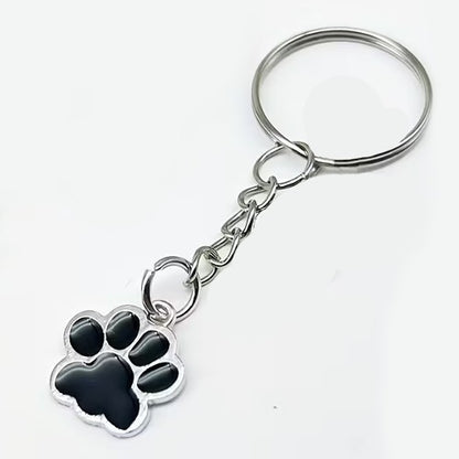 Mini Metal Cute Black Cat / Dog Pet Animal Paw Keyring Premium Keychain Gift UK