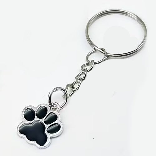 Mini Metal Cute Black Cat / Dog Pet Animal Paw Keyring Premium Keychain Gift UK
