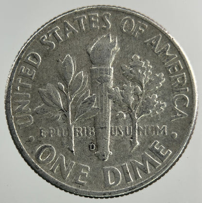 1964 - D US USA Roosevelt Dime Silver Coin | Collectable Grade