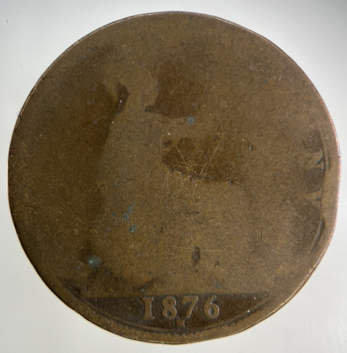 1876 - H Victoria One Penny Coin | Fair Grade