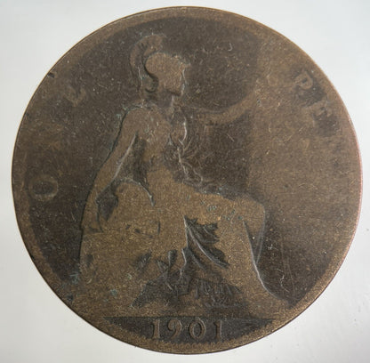 1901 Victoria One Penny Coin | Collectable Grade