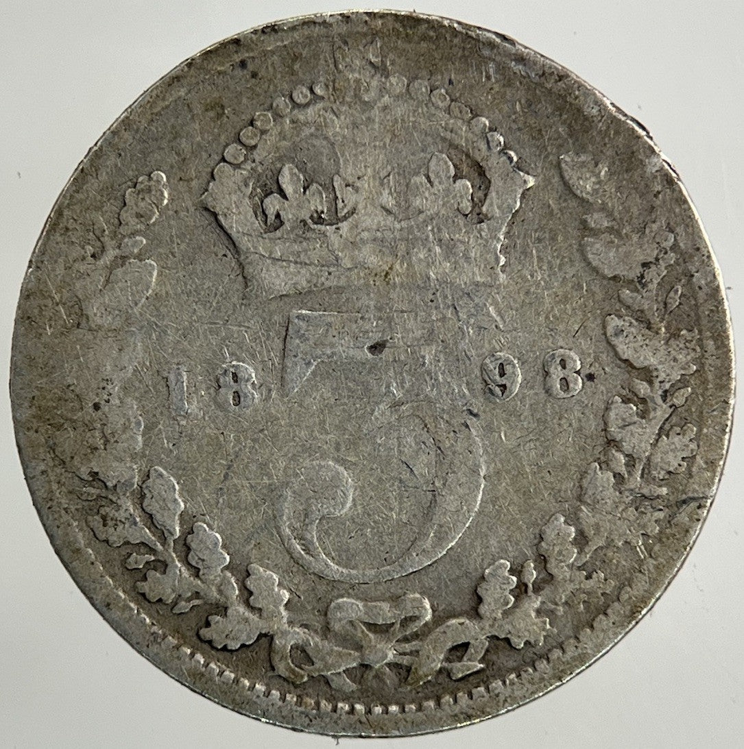 1898 Victoria Threepence Silver Coin | Fair Grade
