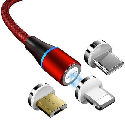 3 in 1 Magnetic USB Cable Charging Cable Multi Charger iPhone Lightening Type C