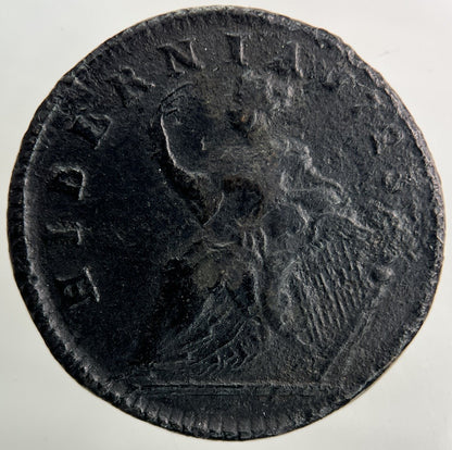 1723 Irish Half - Penny Coin | Fine Collectable Grade