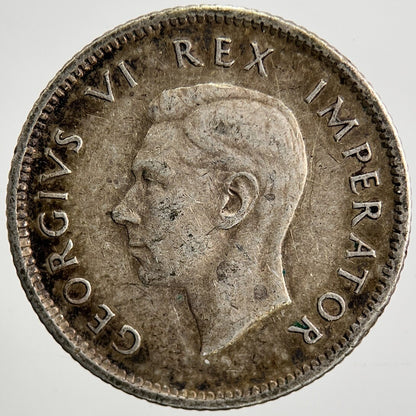 1937 South Africa Sixpence Silver Coin | Fine Collectable Grade