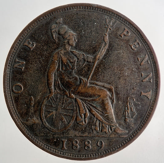 1889 Victoria One Penny Coin | Very High Grade | a9719