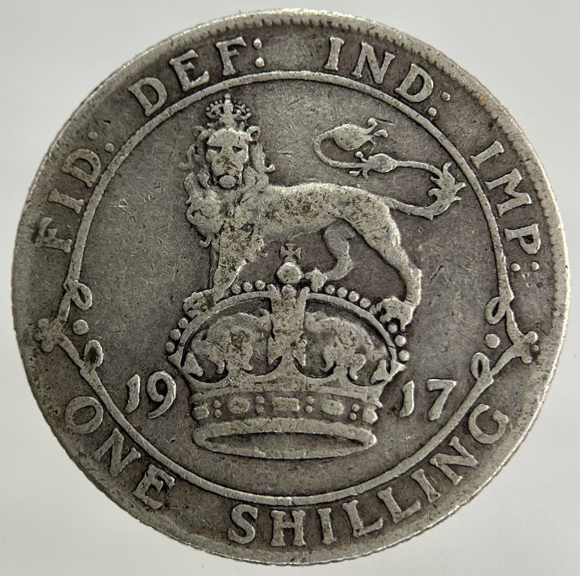 1917 George V Shilling Silver Coin | Fine Collectable Grade