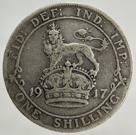 1917 George V Shilling Silver Coin | Fine Collectable Grade