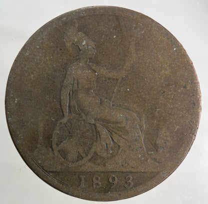 1893 Victoria One Penny Coin | Collectable Grade