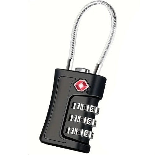 TSA 3 Digit Black Metal Security Lock Luggage Case Padlock Backpack UK Stock