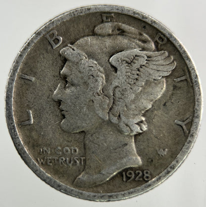 1928 US USA Mercury Dime Silver Coin | Collectable Grade
