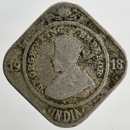 1918 India 2 Annas Coin | Collectable Grade | a2049