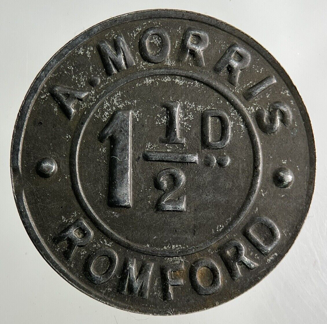 British A Morris Romford 1 1/2D Token Coin | Collectable Grade