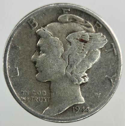 1944 US USA Mercury Dime Silver Coin | Collectable Grade