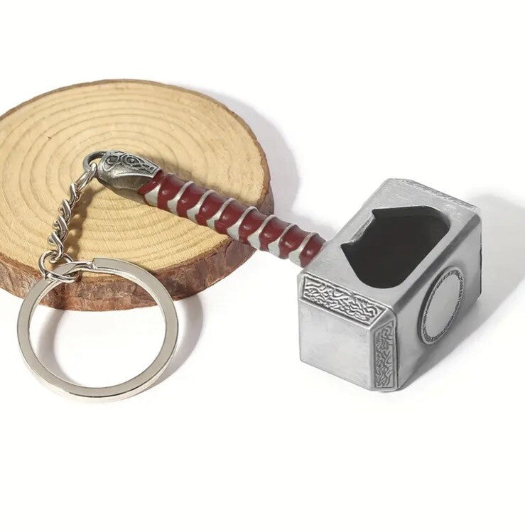 Metal Thor Hammer Shaped Bottle Opener Keyring Premium Keychain Gift UK