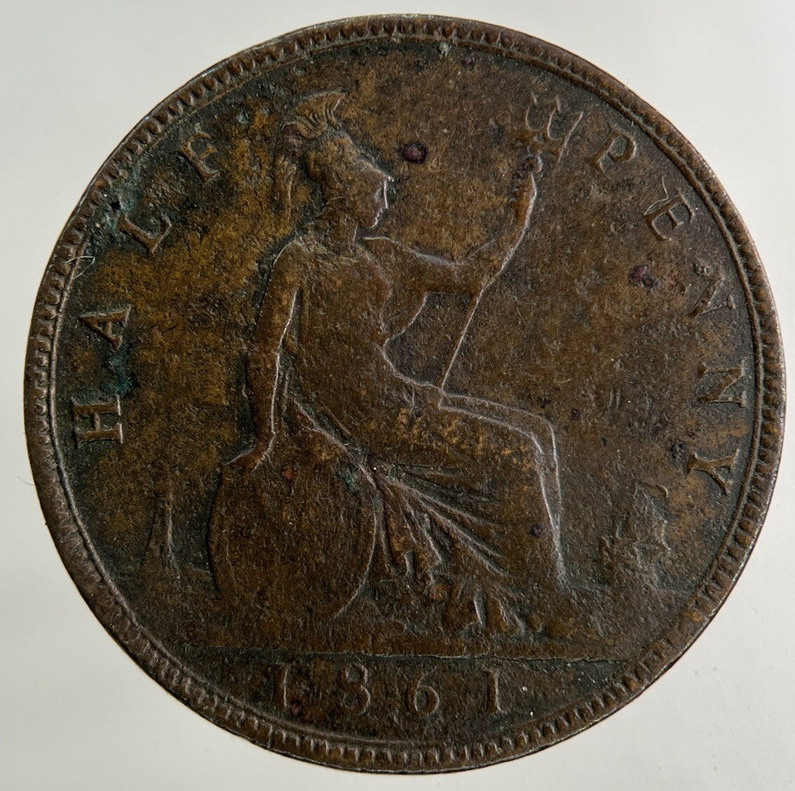 1861 Victoria Half - Penny Coin | Collectable Grade