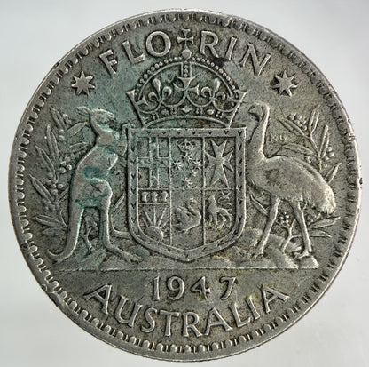 1947 Australia Florin Silver Coin | Fine Collectable Grade