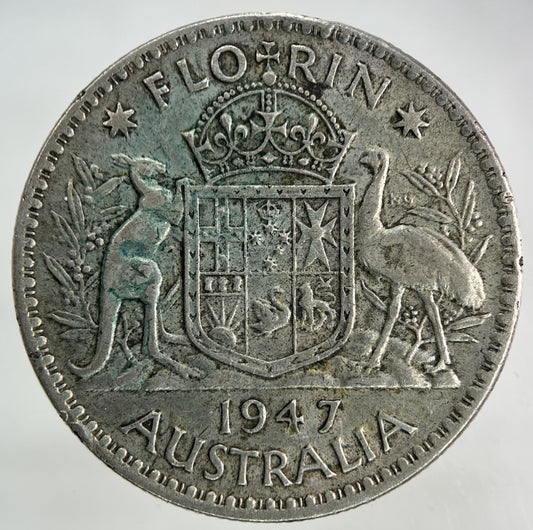 1947 Australia Florin Silver Coin | Fine Collectable Grade