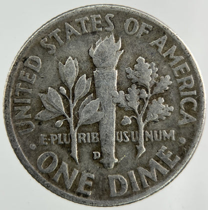 1954 - D US USA Roosevelt Dime Silver Coin | Collectable Grade