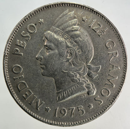 1975 Dominican Republic 12 1/2 Gramos Medio Peso Coin | Fine Collectable Grade
