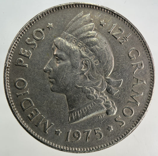 1975 Dominican Republic 12 1/2 Gramos Medio Peso Coin | Fine Collectable Grade