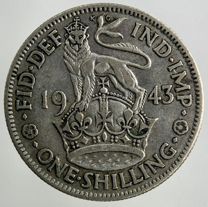 1943 George VI Shilling Silver Coin | Fine Collectable Grade