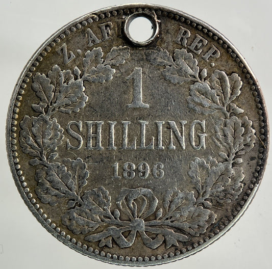 1896 South Africa Shilling Silver Coin | Fine Collectable Grade