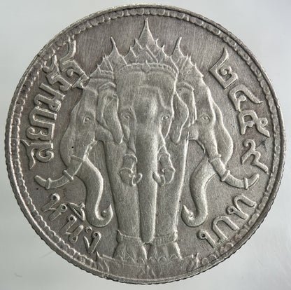 1913 - 18 Thailand Large 1 Baht Silver Elephant Coin | Very High Grade