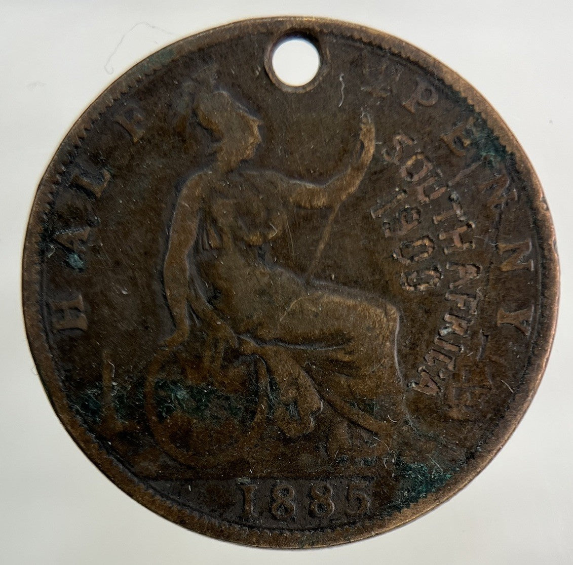 1885 Engraved Victoria Half - Penny Coin | Collectable Grade