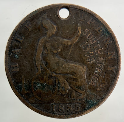 1885 Engraved Victoria Half - Penny Coin | Collectable Grade