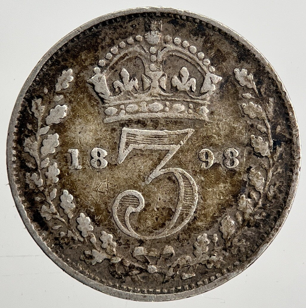 1898 Victoria Threepence | British Silver Coin | Fine Collectable Grade | a2006