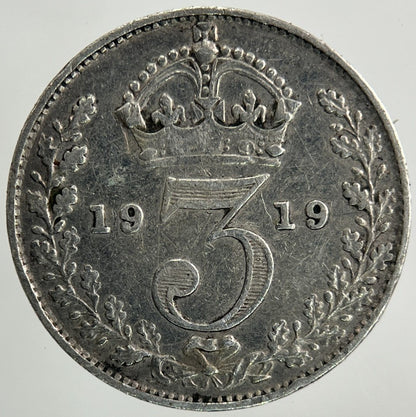 1919 George V Threepence Silver Coin | Fine Collectable Grade