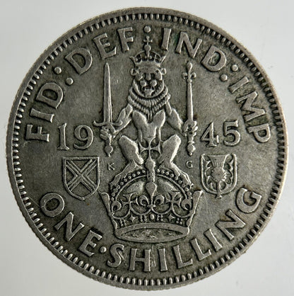 1945 George VI Shilling Silver Coin | Fine Collectable Grade