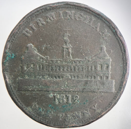 1812 Birmingham Workhouse One Penny Token Coin | Collectable Grade | a650