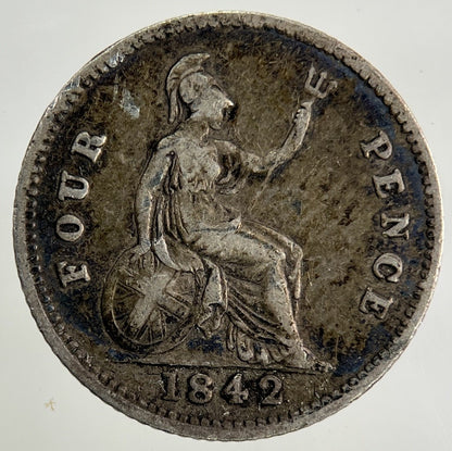1842 Victoria Groat Four - Pence Silver Coin | Fine Collectable Grade
