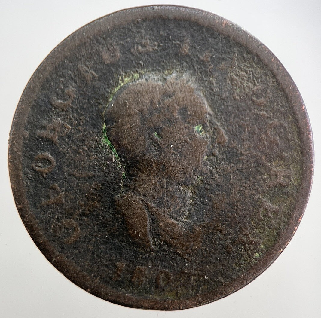 1807 George 3rd III Half - Penny British Coin | Worn Grade | a7522
