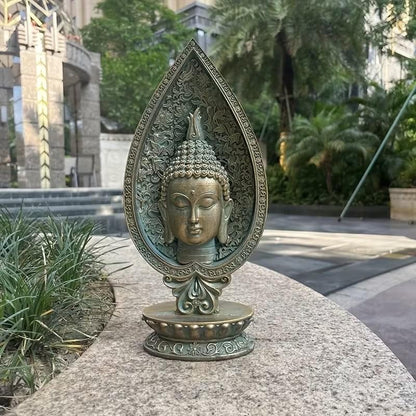 Meditating Buddha Head Resin Statue Home Sculpture Gift UK