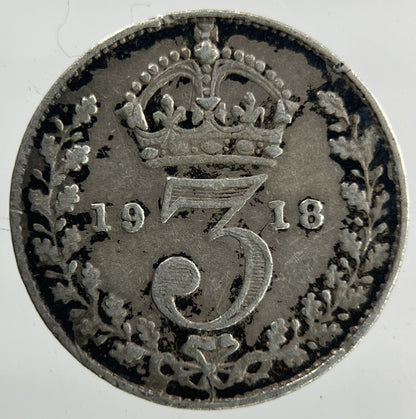 1918 George V Threepence Silver Coin | Collectable Grade