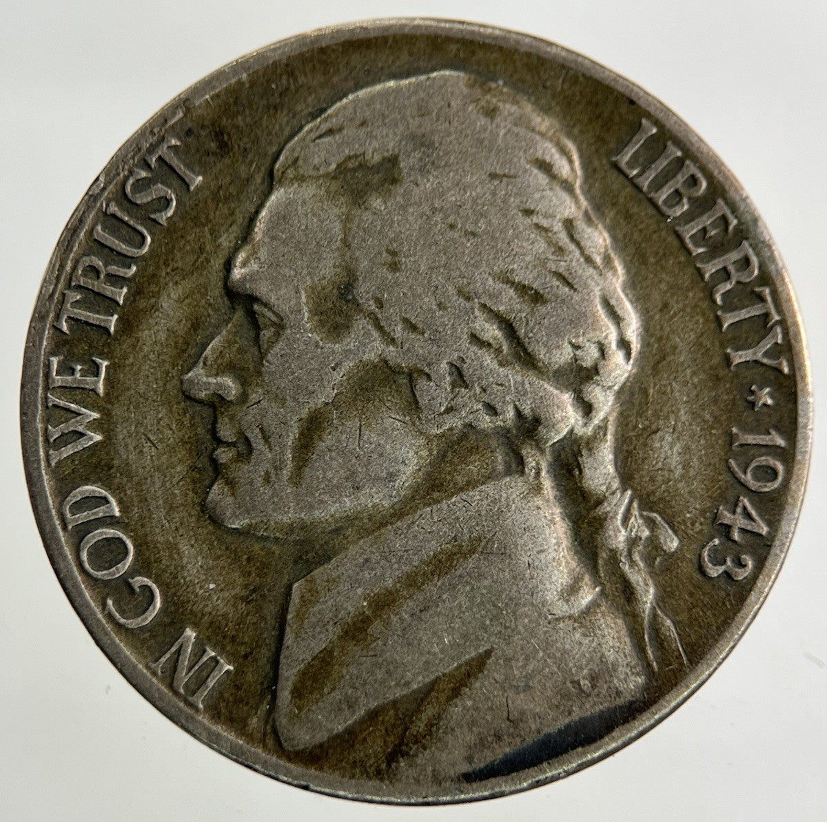 1943 - S US USA War Nickel Silver Coin | Fine Collectable Grade
